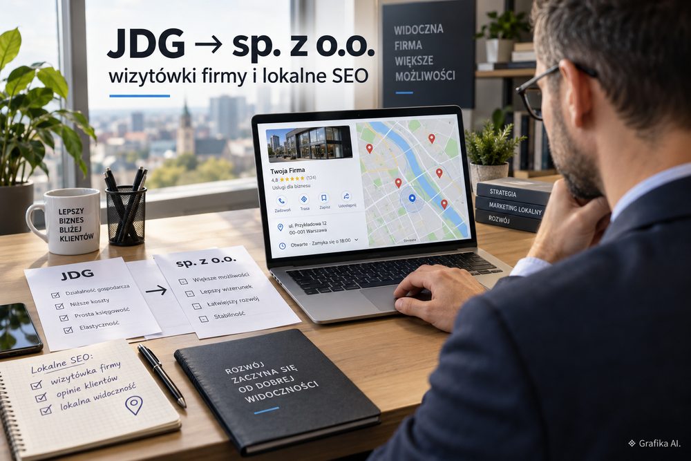 Przejście z JDG na spółkę z o.o. i wizytówki firmy